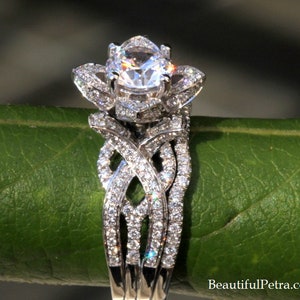 FOREVER IN BLOOM Wedding Band Ring only to match Fl10B- Beautiful Petra Ring -  Patent Pending