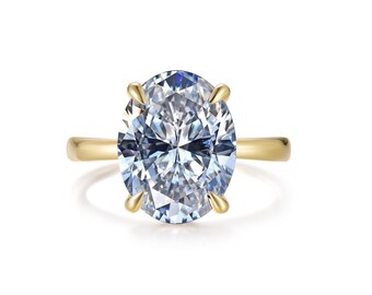 Lab Grown Oval Diamond Hidden Halo Oval Engagement Ring- Solitaire Ring  -  Plain Gold Ring- Bp009