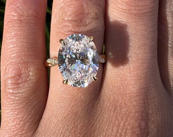 Oval Lab Grown Diamond Twisted Vine Band Engagement Ring- Solitaire Ring  -  Bridal Gift- Bp040