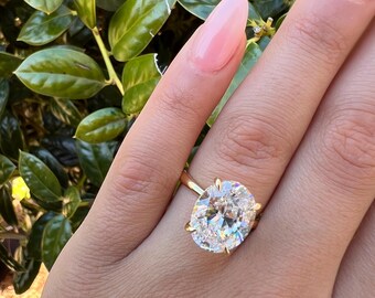 Lab Grown Oval Diamond Magic Halo Plain Band Engagement Ring- Simple Ring  -  Bp007