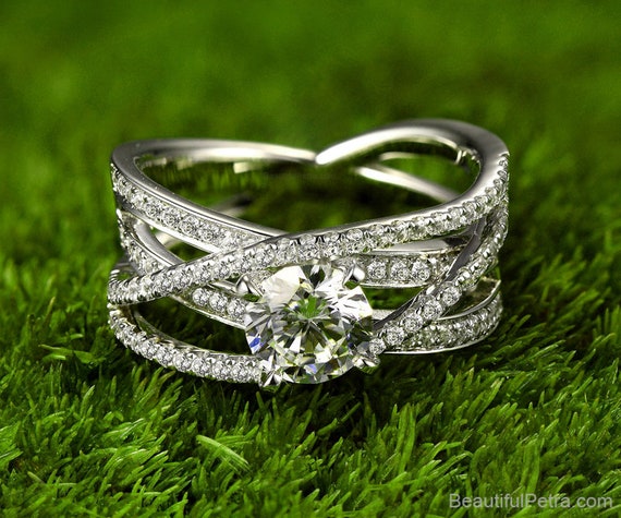 Multi Band Engagment Ring Beautiful Petra Rings 14k 18k Platinum