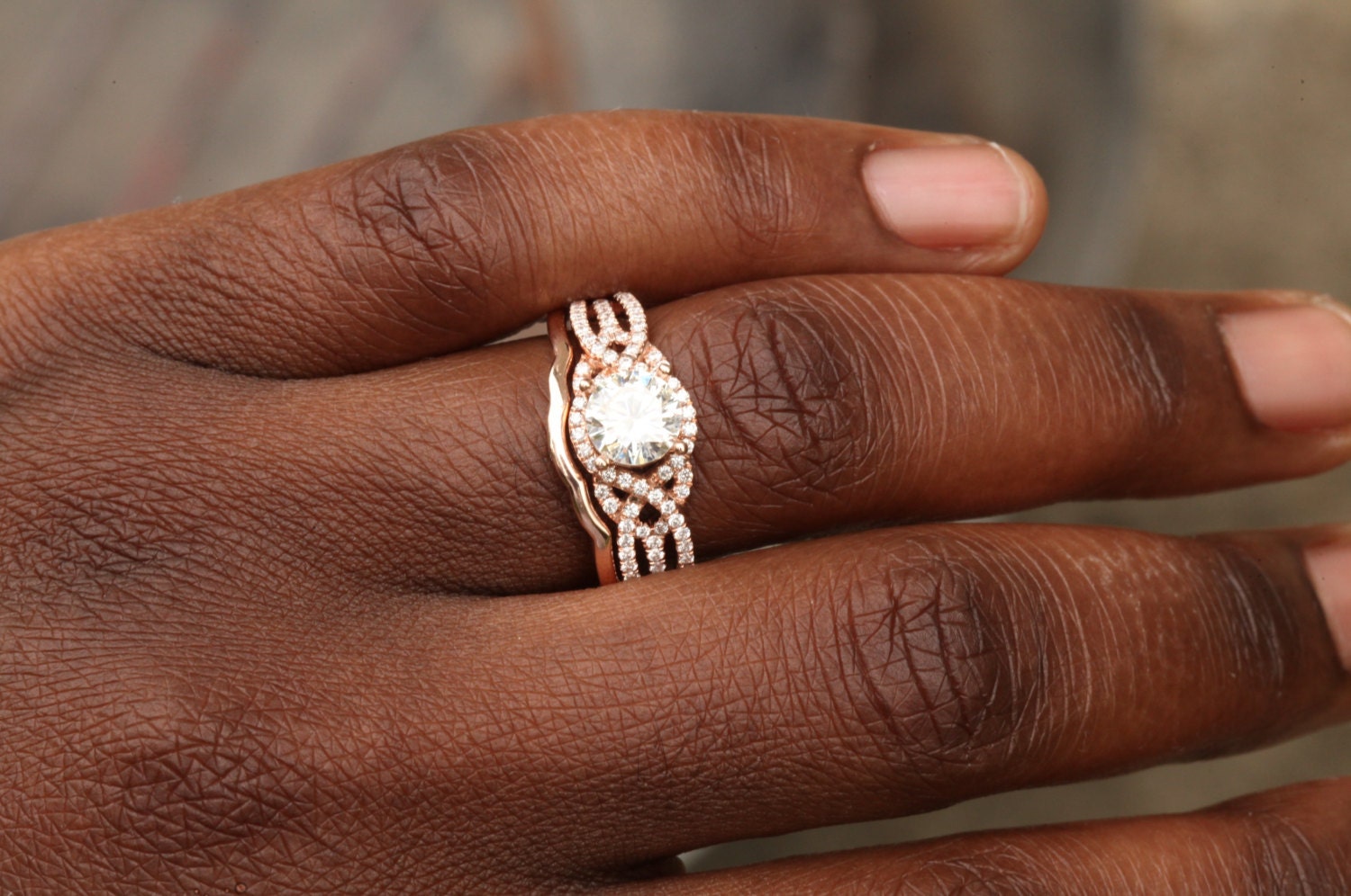 Matching wedding band for Twist Of Fate engagement ring Flower Etsy