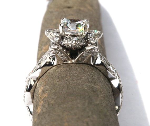 Buy EVER BLOOMING LOVE Diamond Engagement Rose Lotus Flower Ring