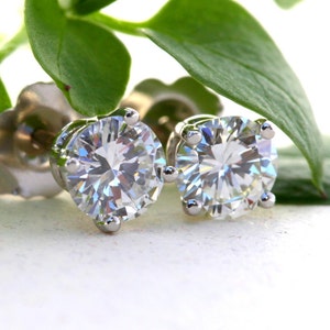 GIA certified Diamond Stud earrings - 1.00 carat total - Solitaires -14K- Christmas, Birthday, Wedding Gift - Beautiful Petra