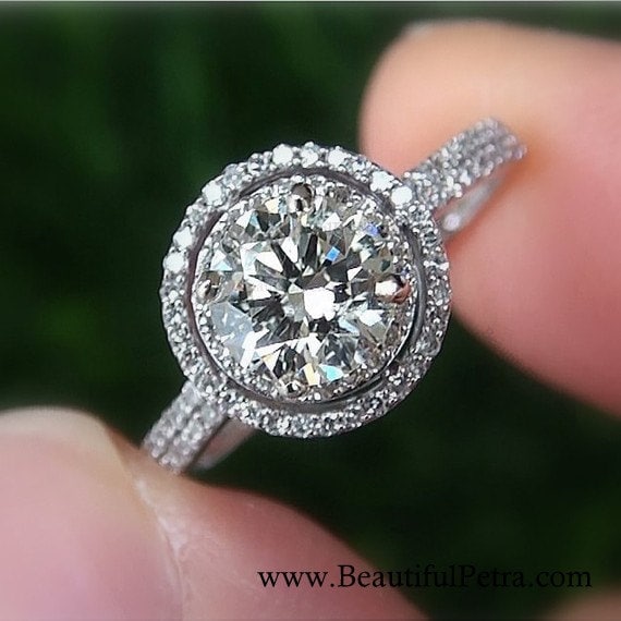 Art Deco 1.50 Carat Diamond Engagement Ring - GIA L VS1