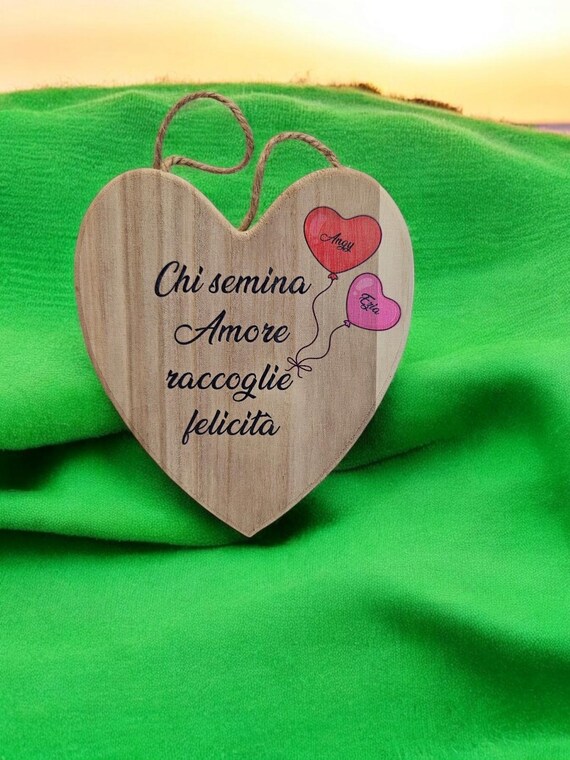 Targhetta In Legno Ovale 15x10 Cm Con Scritta #Amore-Cuore# | Idea Regalo Per Eventi E Ricorrenze - Foto 5