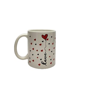 Personalized Love Mug With Hearts Gift Idea Birthday Anniversary Lovers