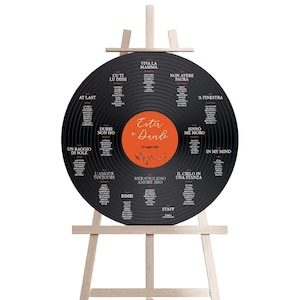 Tableau de mariage tema vinile personalizzabile cerca il tuo posto
