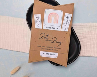 Gift certificate holder "Time instead of things" Print template