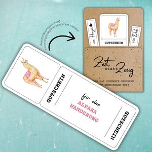 Sjabloon voor een Alpaca-wandelingvoucher om af te drukken