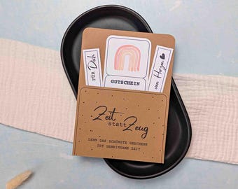 Plantilla de impresión para tarjeta de regalo "Tiempo en lugar de cosas"