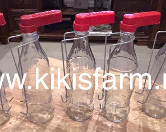 5 Glass Bottle Screw-On Poultry Waterer – Durable Drinker for Chickens, Quail & Small Birds.Chicken Drinker Great for Kikirikis Azteca (5pc)