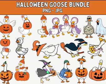 Halloween Goose SVG Bundle: Spooky PNG Designs (Digital Download)