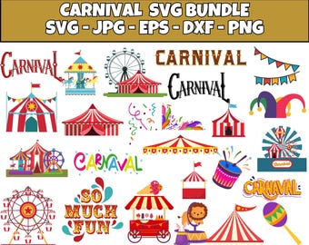 Circus SVG Bundle, Carnival Clipart (pdf, Svg, Dxf) - Etsy