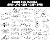 Decorative Swirl Clipart, Flourish SVG, Elegant Cut File (Instant Download)