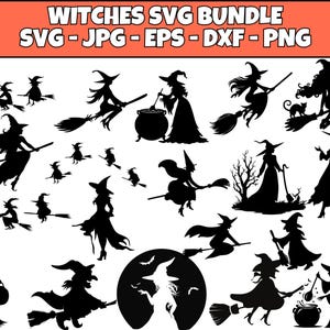 Hexe SVG Bundle: Halloween Dateien für Cricut (Instant Download)