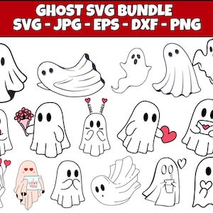 Ghost bundle svg, Ghost Svg, Halloween Svg, Cute Ghost Svg, Ghost Clipart, Halloween Clipart, Ghost Files For Cricut, Ghost Silhouette