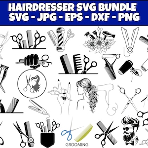 Hairdresser SVG PNG Bundle| Hairstylist Svg| Barber Tools Png| Floral Hairdresser Png| Funny Hairdresser Svg| Cosmetologist Svg