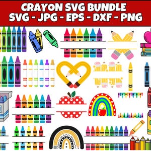Crayon Split Monogram Svg, Crayon svg, Teacher Svg, Crayon Wrapper Svg, Crayon Set Svg, Crayon Wrapper Cut File, Crayon Shirt Svg