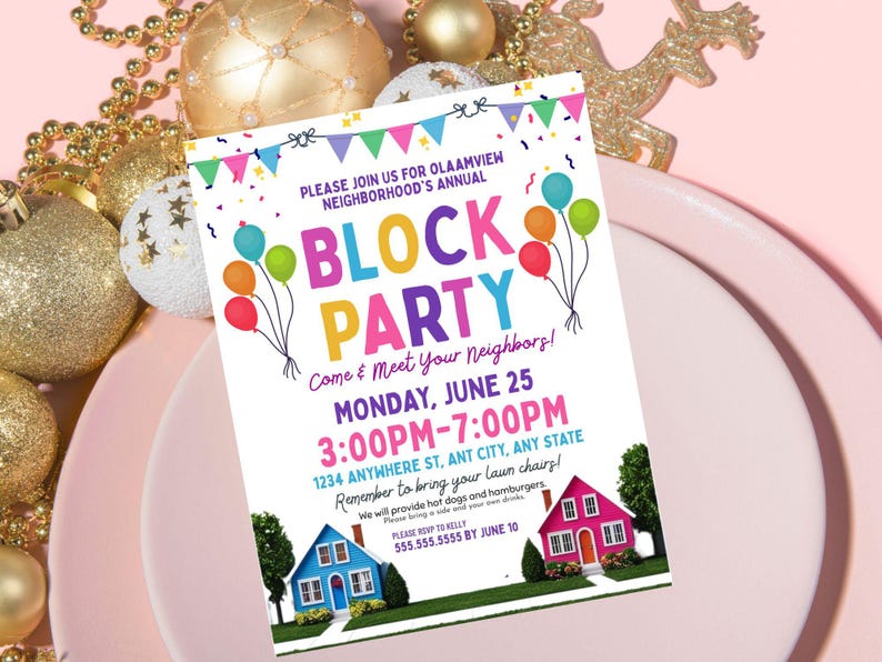 Block Party Invitation Flyer: DIY Template (8.5