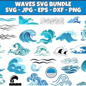 Wave svg bundle, Water waves svg, Ocean waves svg, Drop svg, Tidal waves svg, Nautical svg, Ocean life svg, Wave cut files