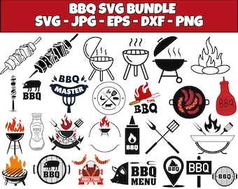 BBQ SVG Bundle: Grilling Clipart, Cut Files (Digital Download)