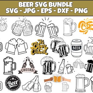 BEER SVG BUNDLE, Beer Clipart Bundle, Beer Svg for Cricut, Beer bottle svg, Beer mugs svg, Alcohol Svg, Craft Beer Svg, Drinking Svg