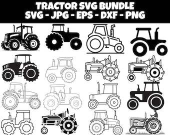 Tractor SVG Bundle: Farm Clipart, Truck Silhouette (Digital Download)