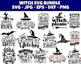 Witchy SVG Bundle, Halloween Clipart, Magic Quotes (svg, png, jpg, dxf, eps)