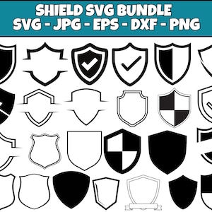 Shield SVG Bundle, Shield PNG Bundle, Shield Clipart, Shield SVG Cut Files for Cricut, Shield Silhouette, Badges Svg Png, Badge Svg