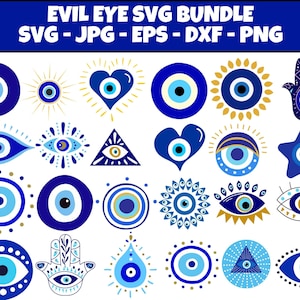 Evil Eye Svg Bundle, High Quality Evil Eye Png, Ojo Turco, Hamsa Svg, Evil Eye Clipart, Instant Download, Svg For Cricut, Cut Files