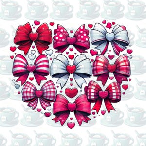 Pink Coquette Valentine Heart Bows png, Pink Bow PNG, Coquette Valentine Heart png, Bow Heart Valentine, Valentines Day png, Trendy Coquette