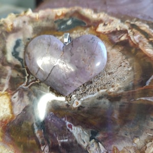 Natural Purple Jade Heart Pendant for Necklace