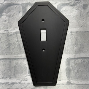 Coffin Light Switch Cover Wall Plate, Gothic Style, Matte Black, Single Toggle, Short Style