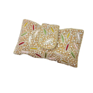 Multicolor Beaded Clutch Bag – Handmade Embellished Party Purse – Wedding Evening Bag for Women – Indian Bridal Potli Style Handbag – Gift
