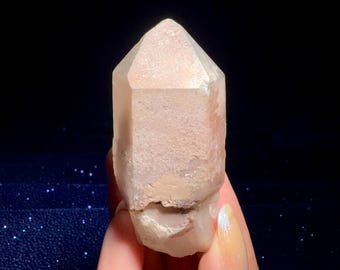 SÄLLSYNT Drömängskvarts - Rosa & Grön Fantomkvartskristall, Jord- och Luftelement, Blomsterfejungfruenergi