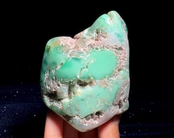 Kazakstan Krysopras Palmsten - Kristall av stillhet och förnyelse, Dammenergi, Inre Frid, Jord- och Vattenelementet