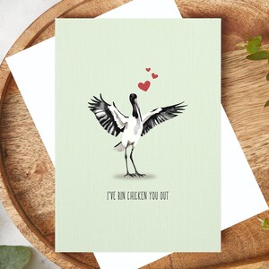 I've Bin Chicken You Out – Handmade Pun Card with Watercolour Ibis Illustration , A6 Greeting Card, Funny Card, Australian Humour