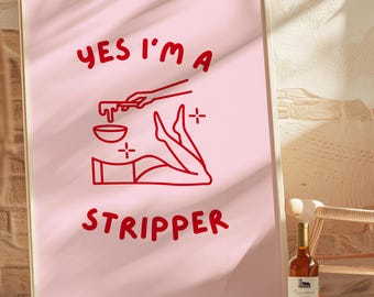 Poster waxsalon: grappig stripperbord, ontharingskunst