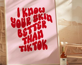 Póster de esteticista: Arte con frases sobre el cuidado de la piel - Decoración de salón y spa