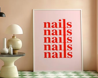 Nail Salon Poster, Nail Artist Decor, Gifts for Nail Girl, Beauty Studio Wall Art, Nail Tech Poster
