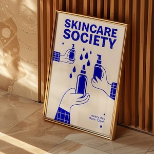 Skincare Society Poster Skincare Wall Art Skincare Lover Gift Aesthetician Artwork Dermatologist Wall Art Dermatology Art Aesthetics Poster