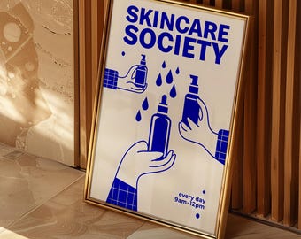 Skincare Society Poster: Aesthetician Gift, Dermatology Wall Art, Esthetician Decor