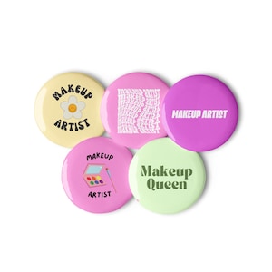 Makeup Artist Pin Set MUA Pins Makeup Artist Uniform Make Up Artist Gifts Cosmetologist Pins Beauty Business Uniform Apron Decor Cosmetics