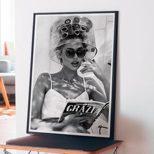 Frau im Friseur Salon Print Mode Poster Teen Girl Badezimmer Dekor Hair Salon Wand Kunst Friseur Poster Hair Stylist Geschenk Magazin