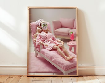Retro pop-spa-poster: kunst aan de muur Aesthetics Clinic