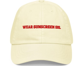 Tragen Sie Sonnenschutz Sis Cap: Gestickte Hut Kosmetikerin Geschenk Hautpflege Cap