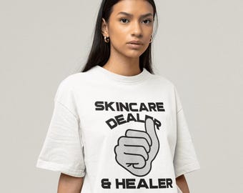 Hautpflege Händler T-Shirt: Lustiges Kosmetikerin Geschenk Haut Therapeut Shirt