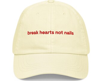 Break Hearts Not Nails Cap Nail Tech Hat Nail Tech Gifts Funny Girly Quotes Nail Technician Gift Nail Artist Hat Nail Artist Gift Glam Girl