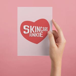 Cartão postal Skincare Junkie Presente de esteticista Cuidados com a pele Terapeuta de pele Especialista em depilação Estética Mua Esteticista Decor Girl Boss Esteticista